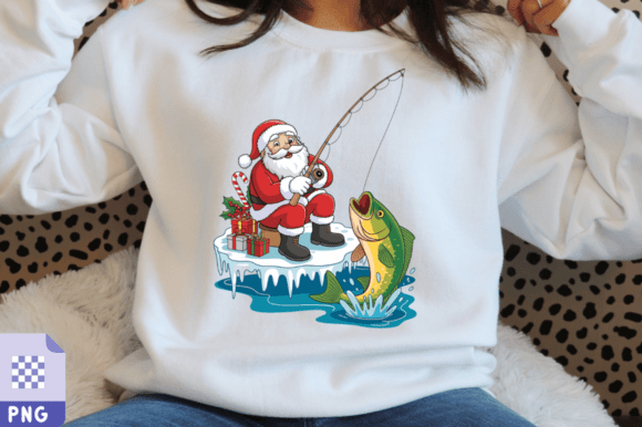 Redefining Holiday Narratives: The Strategic Value of Santa Claus Enjoying a Fishing Clipart in Modern Design