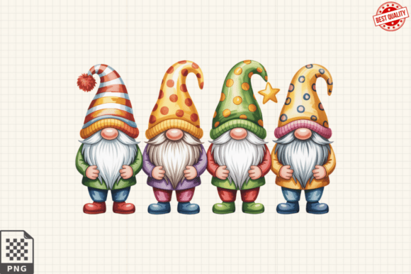 Vintage Christmas Gnomes PNG Clipart